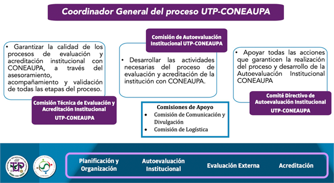 Proceso UTP-CONEAUPA, Coordinador General y Comisiones