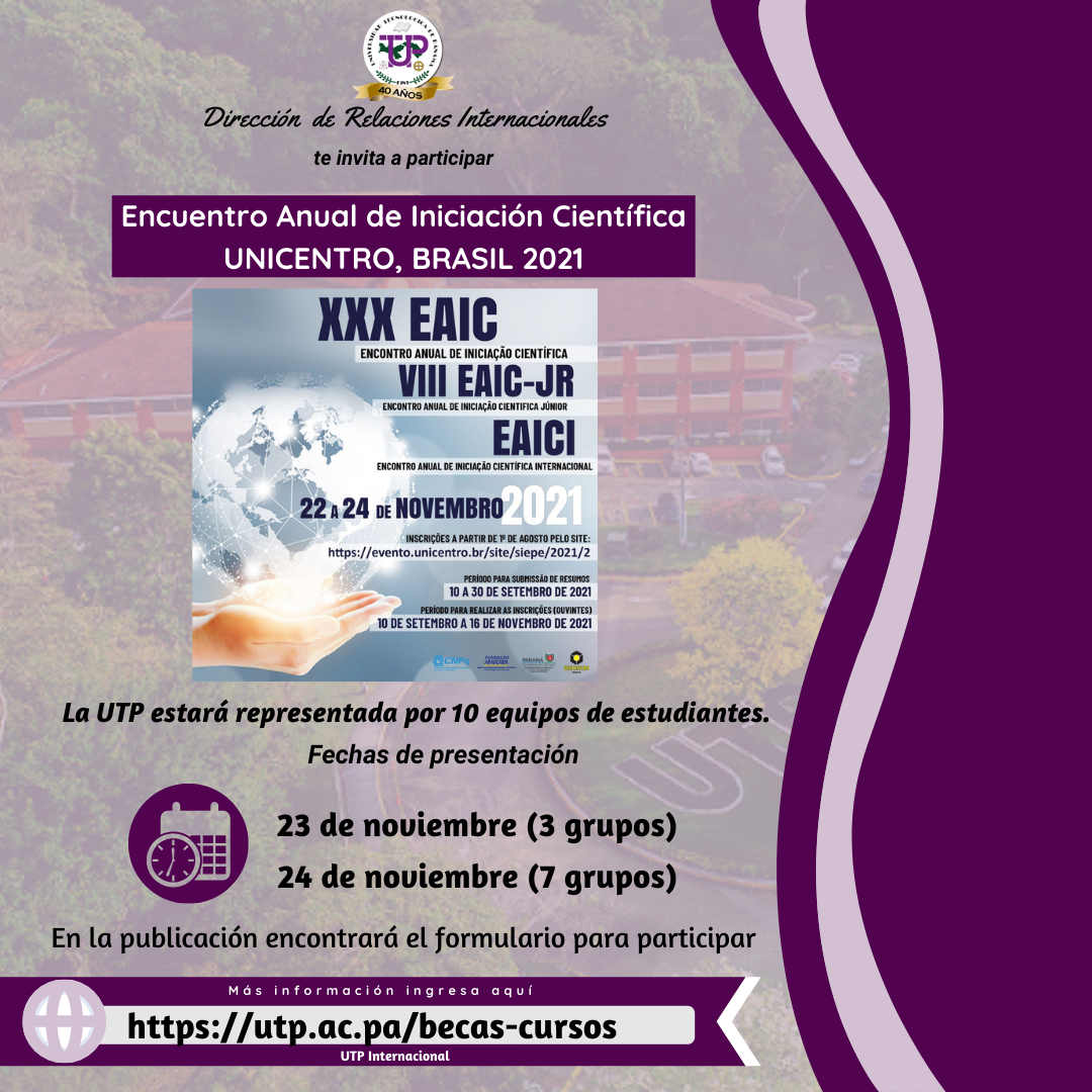 Invitación - Presentación UTP EAIC 2021