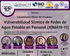 Promoción del evento virtual La Vulnerabilidad Sísmica de Redes de Agua Potable en Panamá