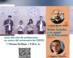  Ciclo de Conferencias en marco del aniversario de CIDITC, 26 de mayo a las 9:30 a.m. vía Microsoft Teams