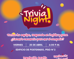 Trivial Night, noche de trivias en centro de Lenguas el 25 de abril a las 6:00 p.m.