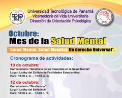 Cronograma del Mes de Octubre: Mes de la Salud Mental