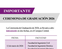 Ceremonia de Graduación, 12 y 13 de marzo 2026