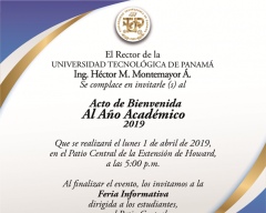 El lunes 1 de abril de 2019 se realizará el Acto de Bienvenida al Año Académico 2019, en el Patio Central de la Extensión  de Howard, a las 5:00 p.m.