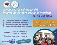 Jornada de Socialización del Informe de Autoevaluación Institucional el 28 , 29 de julio y 3 y 4 de agosto