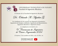 Universidad Tecnológica de Panamá - UTP, Ceremonia de Imposición de Cascos Ingenieriles 2024, Facultad de Ingeniería Mecánica
