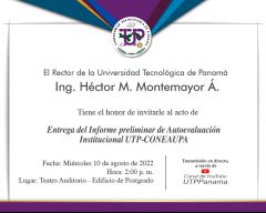 Entrega de Informe preliminar de Autoevaluación Institucional UTP-CONEAUPA
