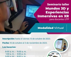 Seminario Taller mundos 3D y Experiencias Inmersivas en XR