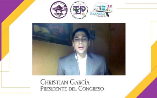 Presidente del III Congreso de la Facultad de Ingeniería Civil, estudiante Cristian García.