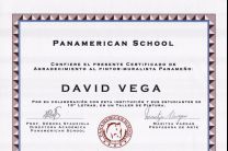 El certificado recibido por el Prof. Vega.