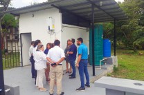 Autoridades de la Facultad de Ingeniería Industrial visitan el área donde se construye el Banco de prueba para colectores solares del CINEMI.