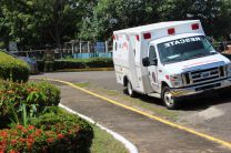 Ambulancias presentes en simulacro.