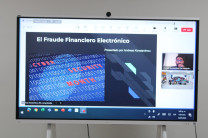 Andreas Konstantinou, experto en prevencion de fraudes desde Londres a través de Microsoft Teams.
