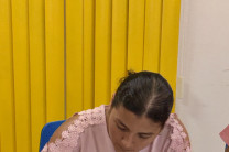 Estudiantes Noemí Sánchez, de la Licenciatura en Operaciones Marítimas y Portuarias de la Facultad de Ingeniería Civil