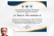 Certificado de Participación en el Congreso de la FII al Licdo. Mario E. Pérez Balladares E. 