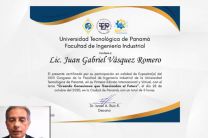 Certificado del Lic Juan G. Vásquez, conferencista.