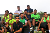 El rector de la UTP, Dr. Omar Aizpurúa durante las actividades deportivas.