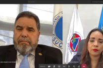 Dr. Emmanuel González Alvarado, Rector de UTP  de Costa Rica; H. S. Claudia Herrera, Secretaria Ejecutiva de CEPEDRENAC.