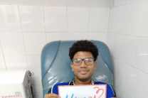 Donación de sangre por parte de los estudiantes de voluntariado.