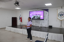 Durante la exposición. 