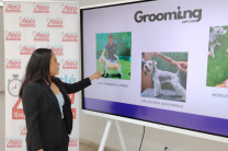 Estudiante María Carolina Conde explicando problemática.