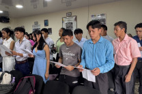 Estudiantes de la FISC participan de Misa de Accion de Gracia.