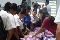 Estudiantes del Centro Educativo Bilingüe de finca 32.