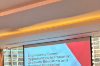 La Dra. Nacarí Marín, coordinadora del Programa de Maestría en Ciencias de la Ingeniería Mecánica en Azuero, participó como conferencista invitada, presentando la ponencia titulada “Oportunidades profesionales de Ingeniería en Panamá: educación de postgrado e innovación regional”.