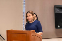 Decana de la FII, Ing. Delia García de Benítez, participa de la actividad de Imposición de Cascos 