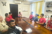 Dra. Lineth Alain de Meier, directora del centro y personal de UTIC, se reúne para despedir a estudiantes que realizaron práctica Profesional Dra. Lineth Alain de Meier, directora del centro y personal de UTIC, se reúne para despedir a estudiantes que realizaron práctica Profesional