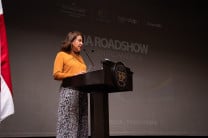 La Dra. Ángela Laguna Caicedo, Rectora de la UTP.