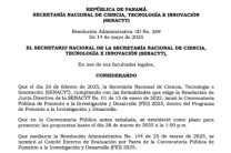 Resolución oficial del proyecto.