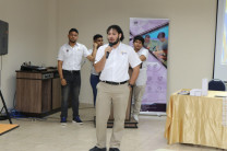 La presentación fue encabezada por el estudiante Valentín Alvaro, Vicepresidente, quien compartió con los compañeros las bondades que ofrece una experiencia enriquecedora como esta actividad para su formación profesional.