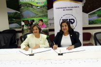 El convenio fue firmado por la Ing. Brenda Serracín, de la UTP y Maribel Borbua del Rosario, del Patronato.