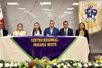 Autoridades de la UTP en la inauguración de la JIC 2025 en Panamá Oeste. 