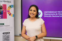 La directora de la DBE, Lineth Lara hace un llamado a la comunidad universitaria para que participe el programa. 