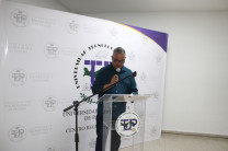 Palabras de bienvenida por el coordinador de FISC, MSc. Rafael Vejarano.