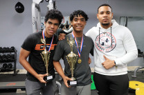 El estudiante Rafael Ayala fue ganador de la categoría -75 Kg y César Gutiérrez, ganador de la categoría +76 Kg ambos de la FISC.