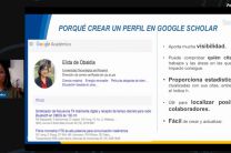 Imagen de la Mgtr. Dalys Saavedra explicando porque crear un perfil en Google Scholar.