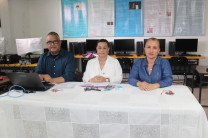 Profesores jurados: MSc. Rafael Vejarano, asesor; Ing. María Tejedor y la Mgtr. Yariela Quiel.