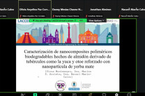 Virna Montenegro, egresada de la Facultad de Ingeniería Mecánica de Azuero presentó, en modalidad virtual, su proyecto sobre nanocomposites biodegradables hechos de almidón de tubérculos y nanopartículas de yerba mate