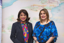 Dra. Ángela Laguna Caicedo junto a la Lcda. Saquina Jaramillo.