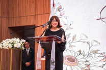 La rectora de la UTP, Dra. Ángela Laguna Caicedo, en su discurso elogió el trabajo realizado y agradeció el apoyo que le brindan a esta clase de actividades.