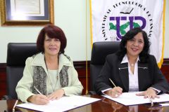 El convenio lo firmó la Ing. Dulce María Camejo y la Ing. Marcela P. de Vásquez.