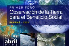 Afiche del Primer Foro de Panamá Observación de la Tierra.
