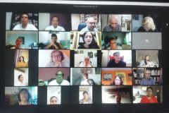 Participantes del Conversatorio virtual en el que estuvieron escritores, docentes, administrativos, estudiantes y público en general.