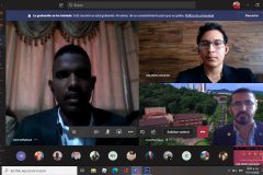 Los estudiantes Orlando Aguilar y José Mendoza, de la UTP sustentan Trabajo de Grado, en Línea.