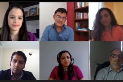 Estudiantes y docentes durante el conversatorio virtual.