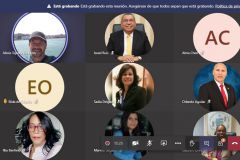 Reunión de autoridades a través de plataforma tecnológica.
