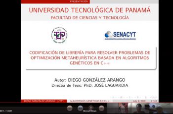 Presentación de la Disertación de Trabajo de Graduación del estudiante Diego González Arango.